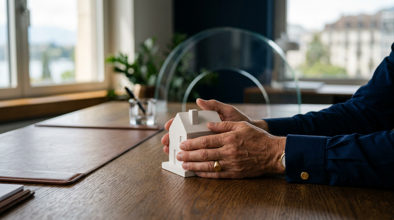 Protection du logement et de la famille — métaphore assurance et sécurité patrimoniale